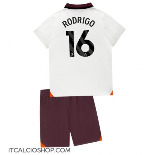 Manchester City Rodri Hernandez #16 Seconda Maglia Bambino 2023-24 Manica Corta (+ Pantaloni corti)